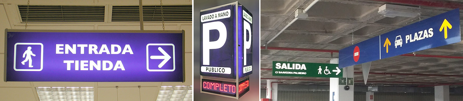 Rotulos para aparcamientos publicos.